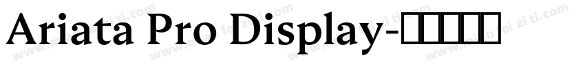 Ariata Pro Display字体转换